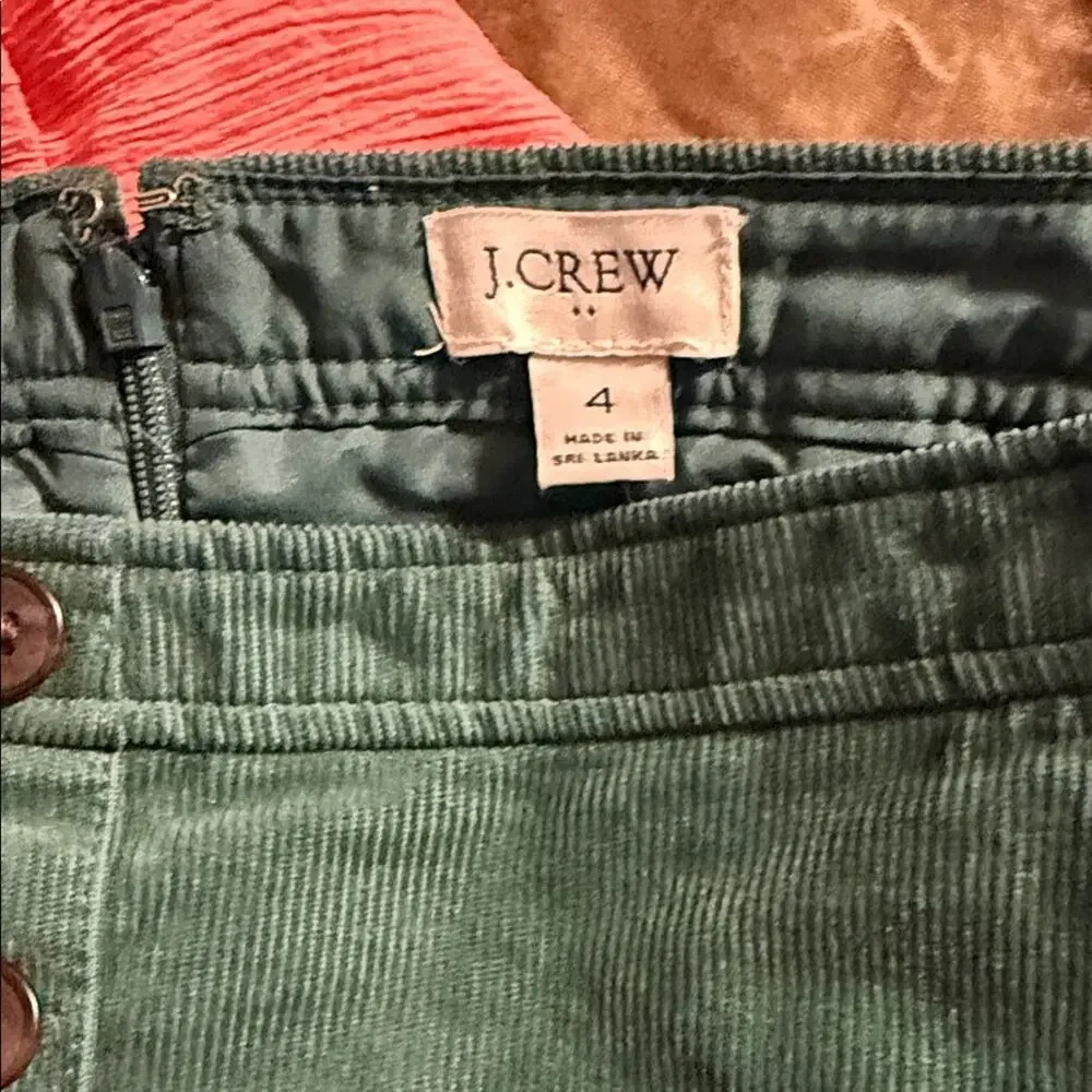 J. CREW preppy corduroy full button 90s style mini skirt 4